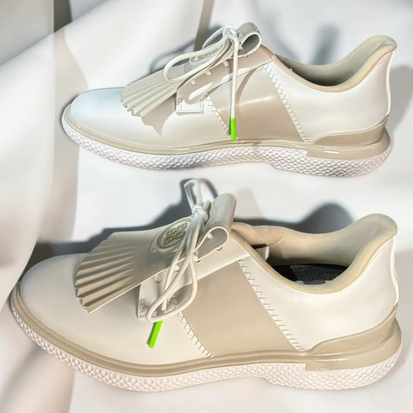 New without box! G/Fore Gallivan2r Side Stripe Kiltie Golf Shoes Stone White