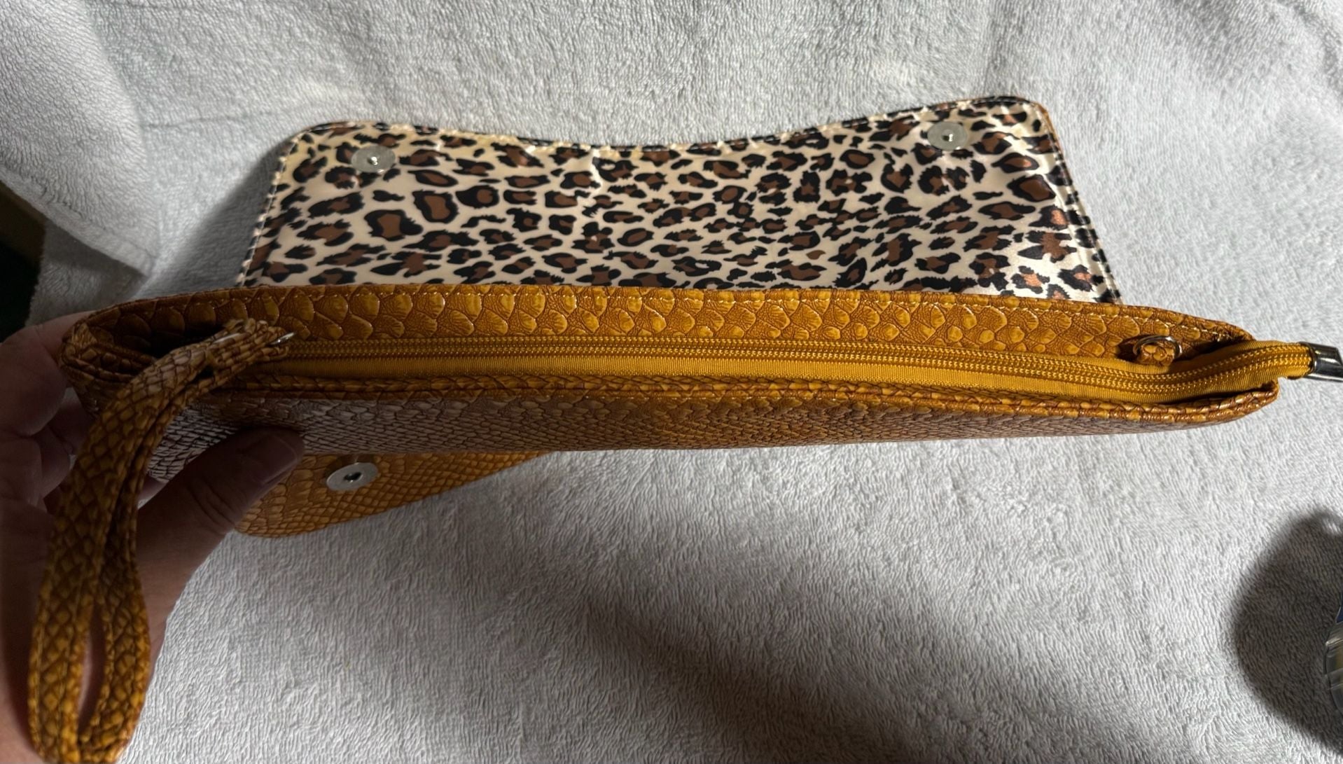 Faux Snakeskin Rhinestone Clutch Bag 9