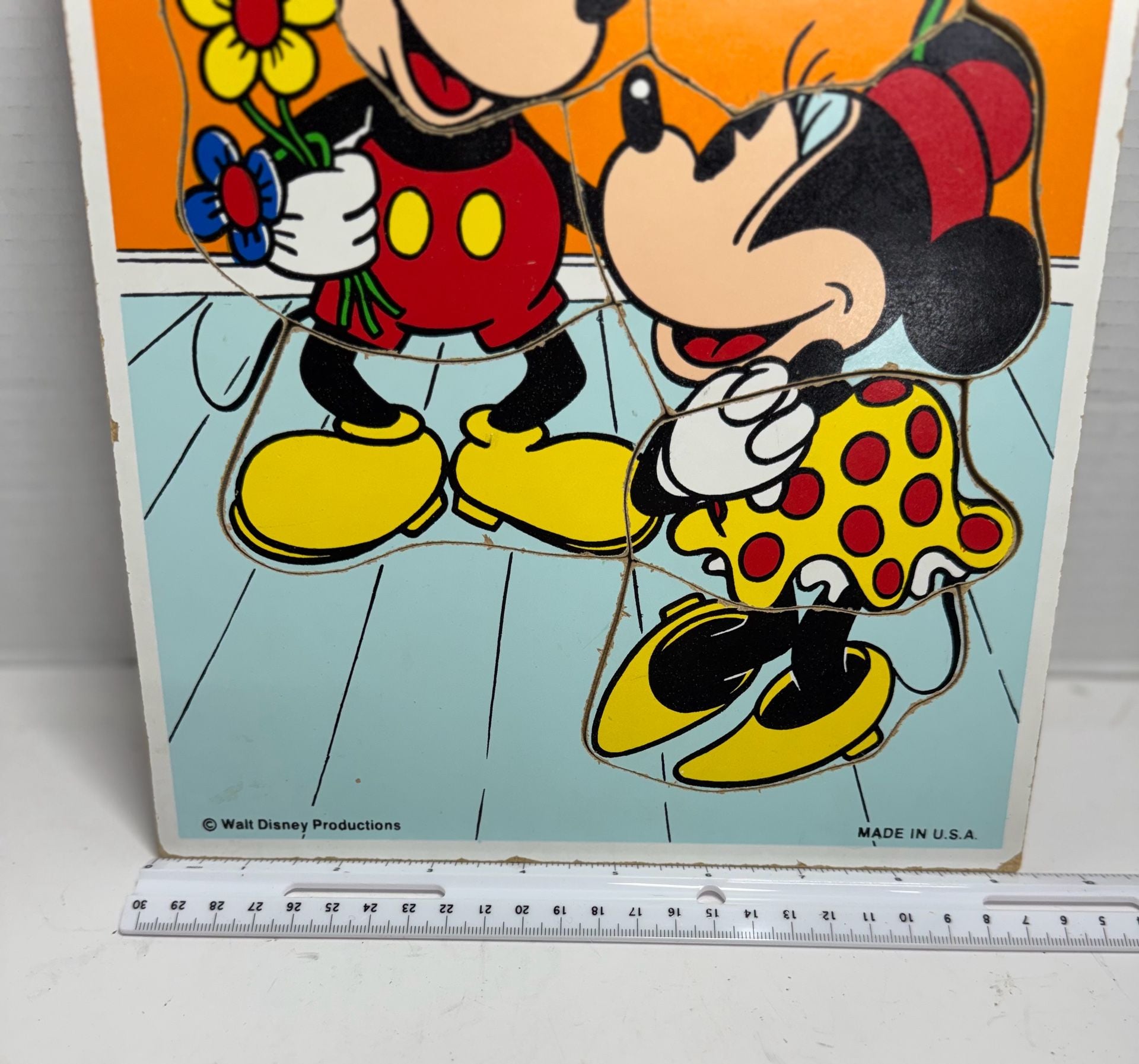 Playskool Mickey And Minnie Mouse Wooden Inset Puzzle 190-17 7 Pieces 2