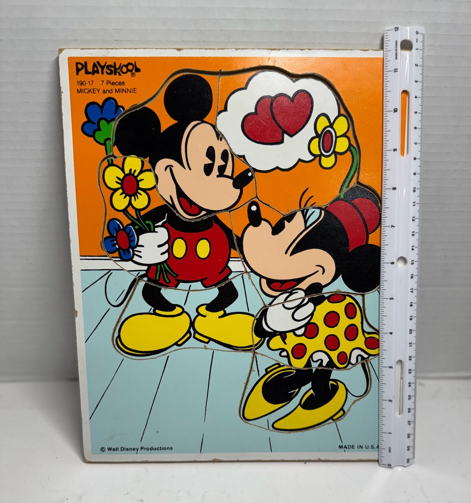 Playskool Mickey And Minnie Mouse Wooden Inset Puzzle 190-17 7 Pieces 3