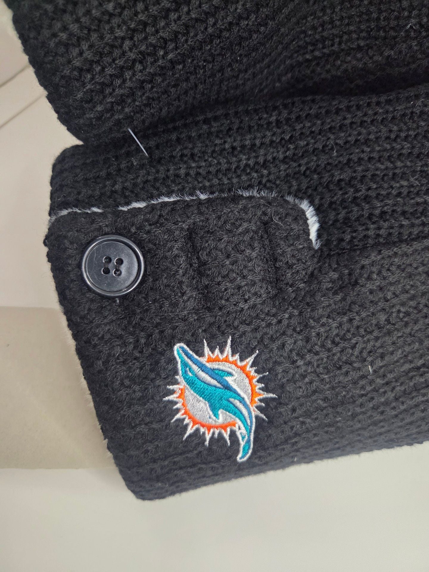 NFL Miami Dolphins Knit Button Boots Black 9