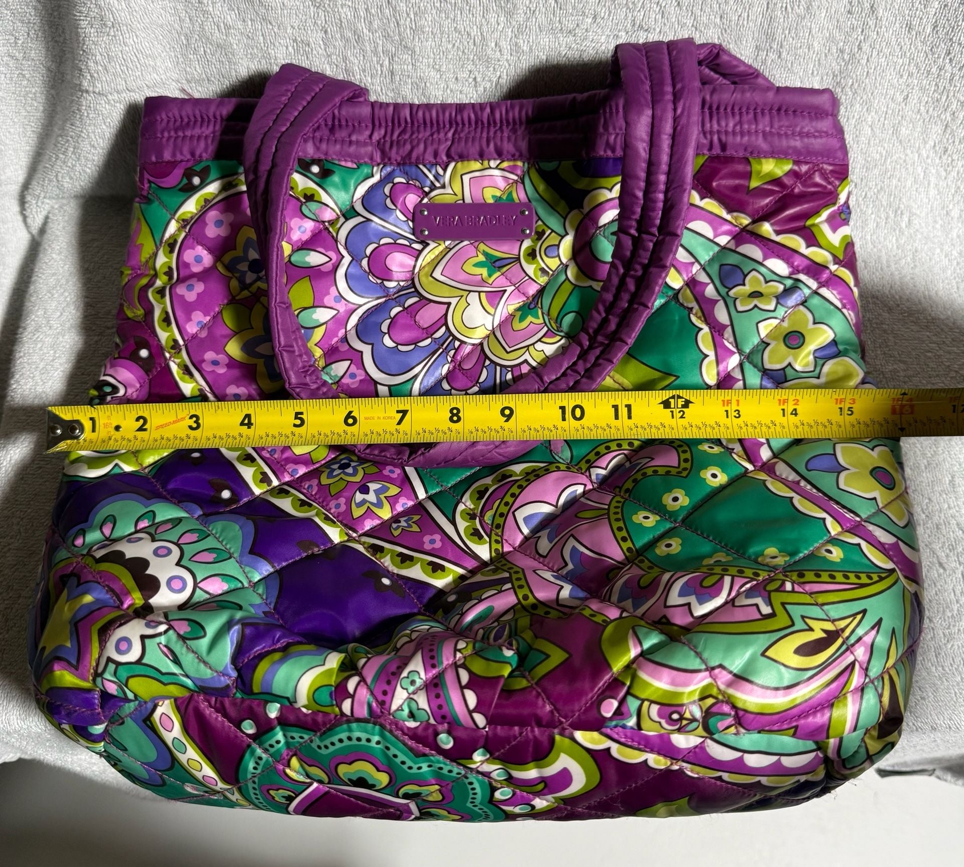 Vera Bradley Heather Quilted Tote Bag Purple Paisley 3