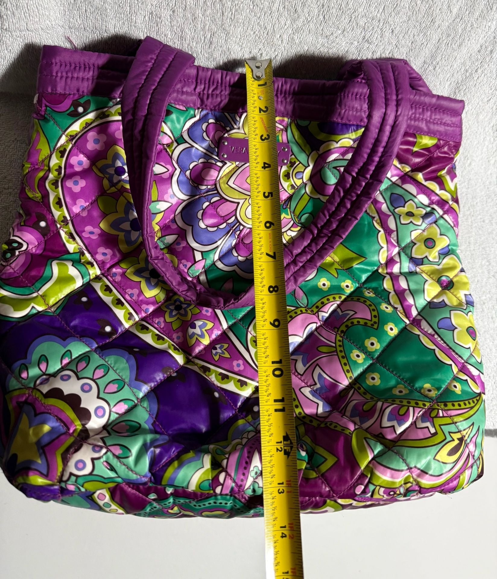 Vera Bradley Heather Quilted Tote Bag Purple Paisley 4