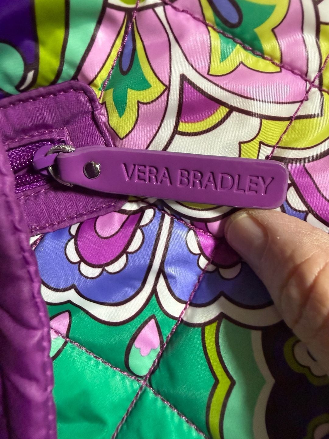 Vera Bradley Heather Quilted Tote Bag Purple Paisley 5