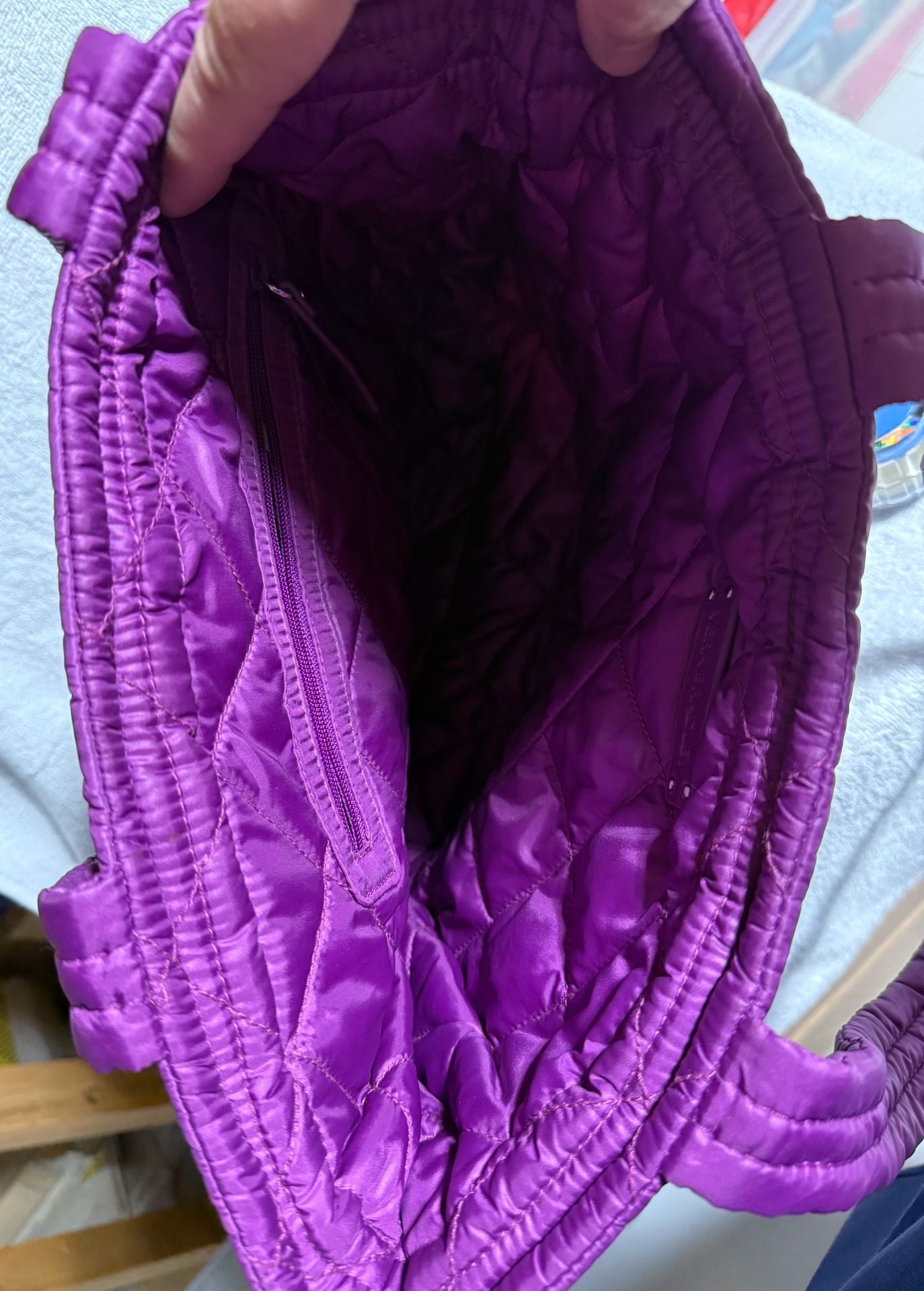 Vera Bradley Heather Quilted Tote Bag Purple Paisley 6