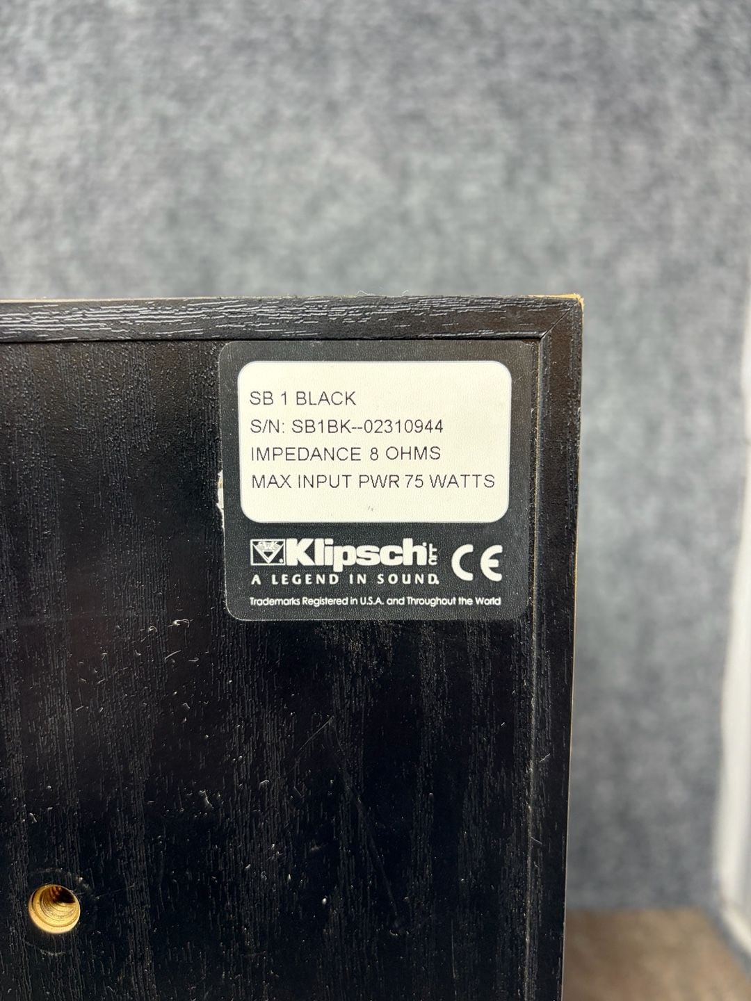 KLIPSCH SYNERGY SB-1 BOOKSHELF SPEAKERS BLACK PAIR 8-OHMS 75 WATTS TESTED WORKS 10