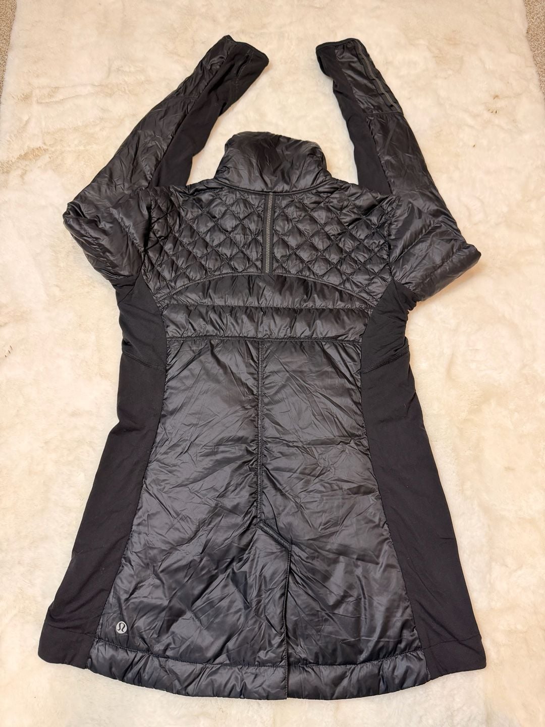 Lululemon What The Fluff Puffer Jacket Size 8 Black Goose Down Fill 8