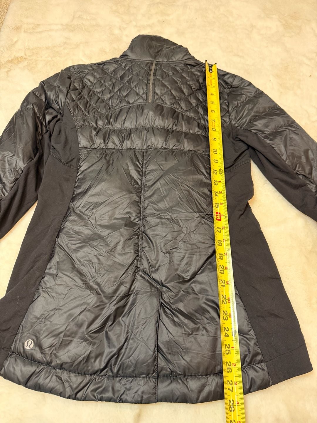 Lululemon What The Fluff Puffer Jacket Size 8 Black Goose Down Fill 9