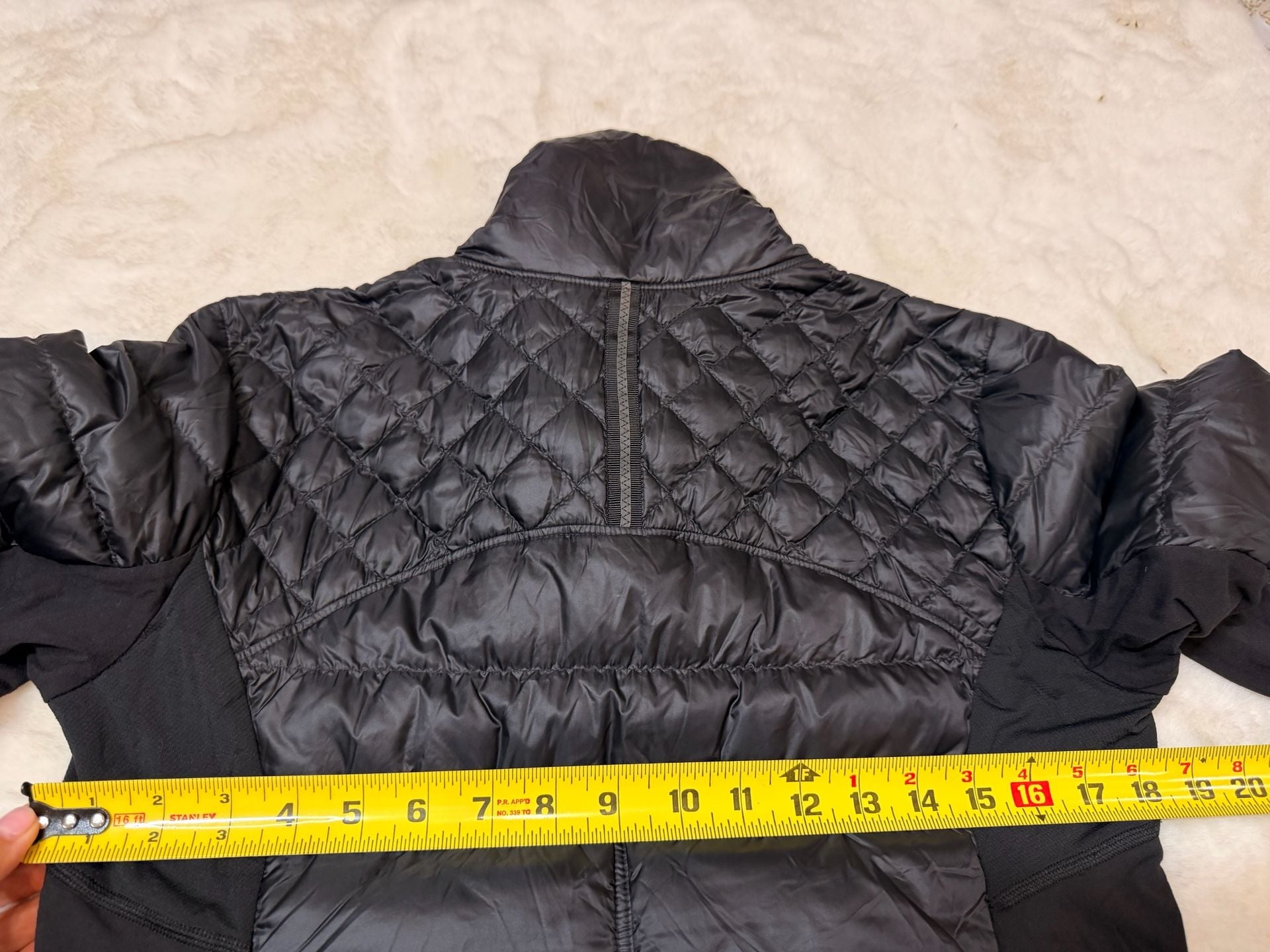 Lululemon What The Fluff Puffer Jacket Size 8 Black Goose Down Fill 10