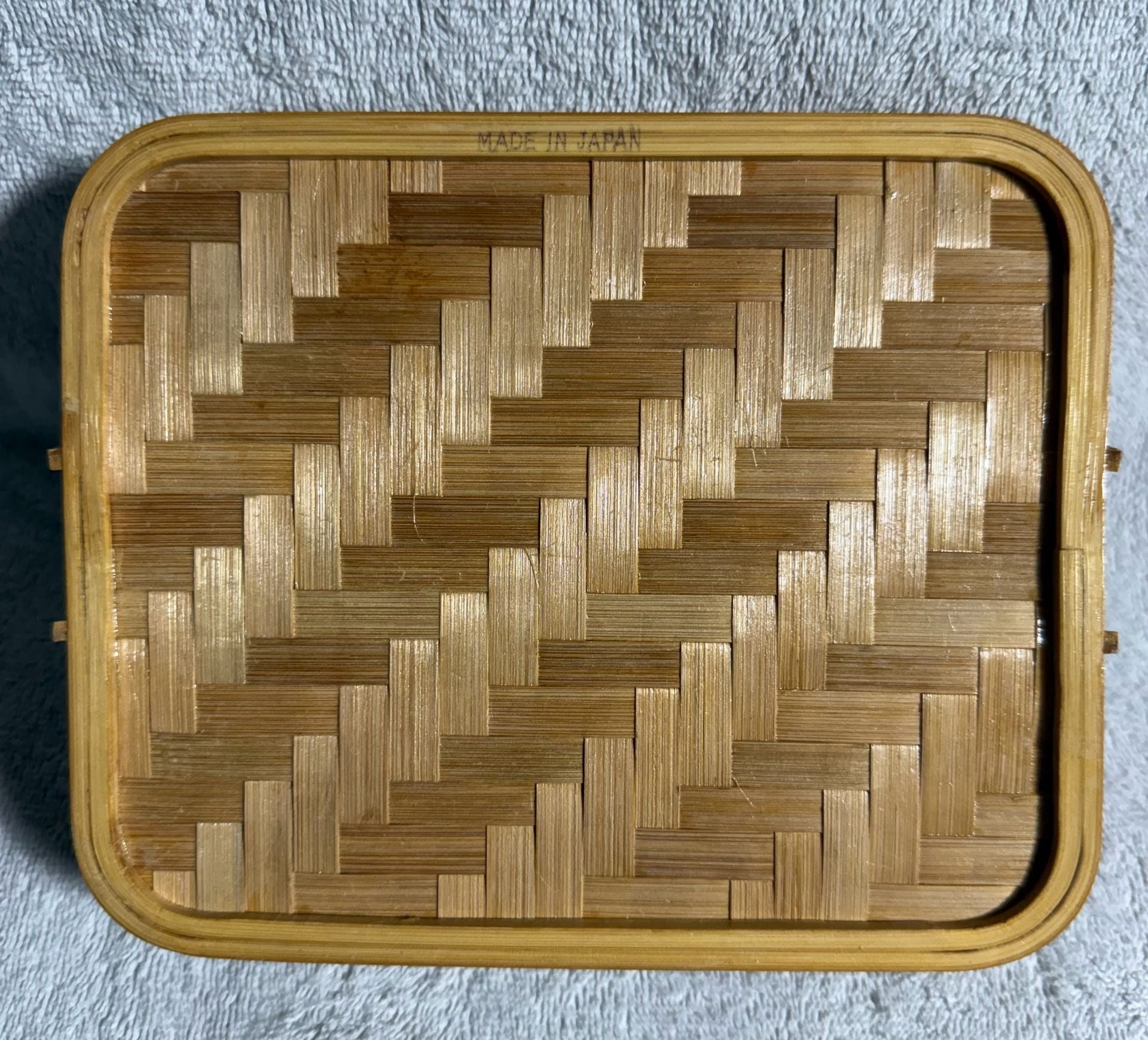Vintage Bamboo Woven Serving Tray Made In Japan 6