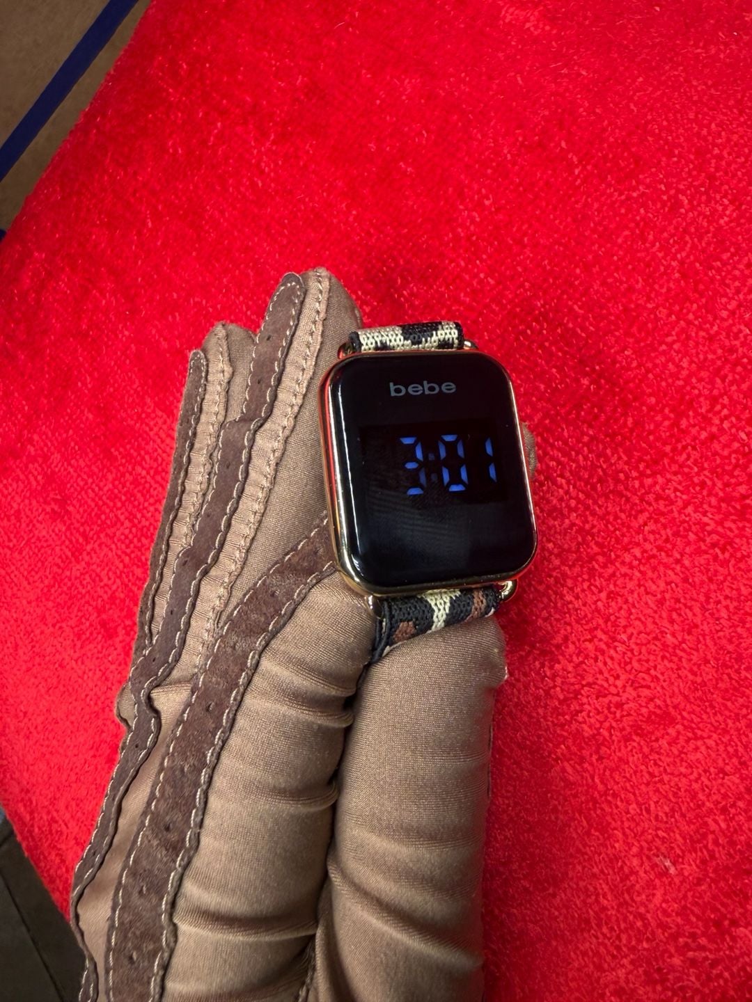 Bebe Digital Watch Leopard Print Strap 1