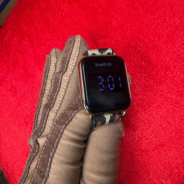 Bebe Digital Watch Leopard Print Strap