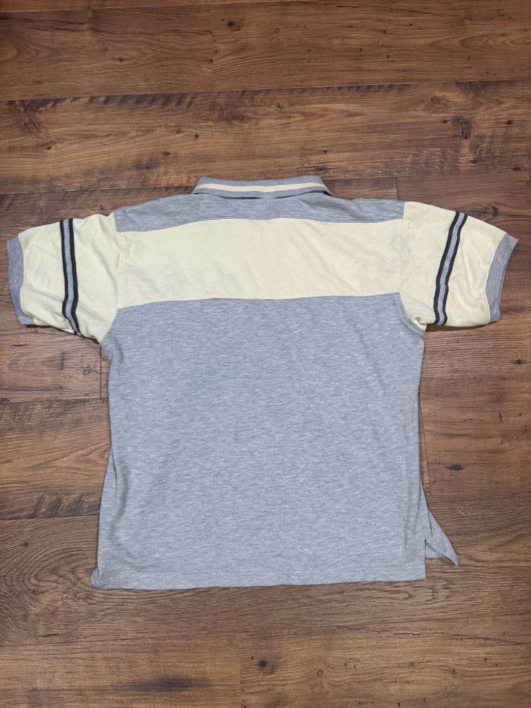 Haband Casuals Shirt Size XL Gray Yellow Zip Polo 4