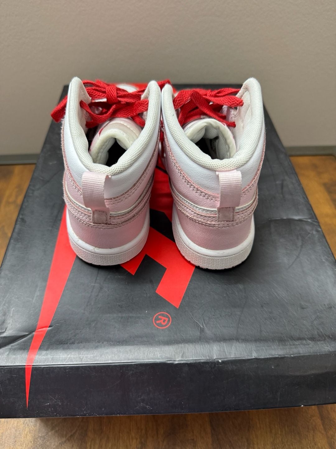 Jordan 1 Mid Pearl Pink White Little Kids Shoes 5