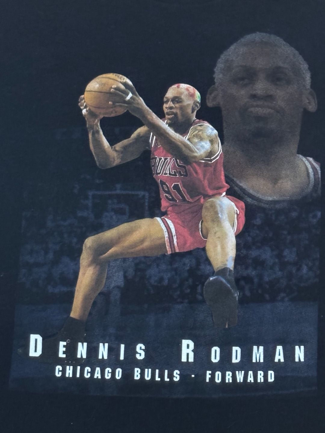 VINTAGE Mitchell & Ness Dennis Rodman Chicago Bulls Stat T Shirt Men Size large 3