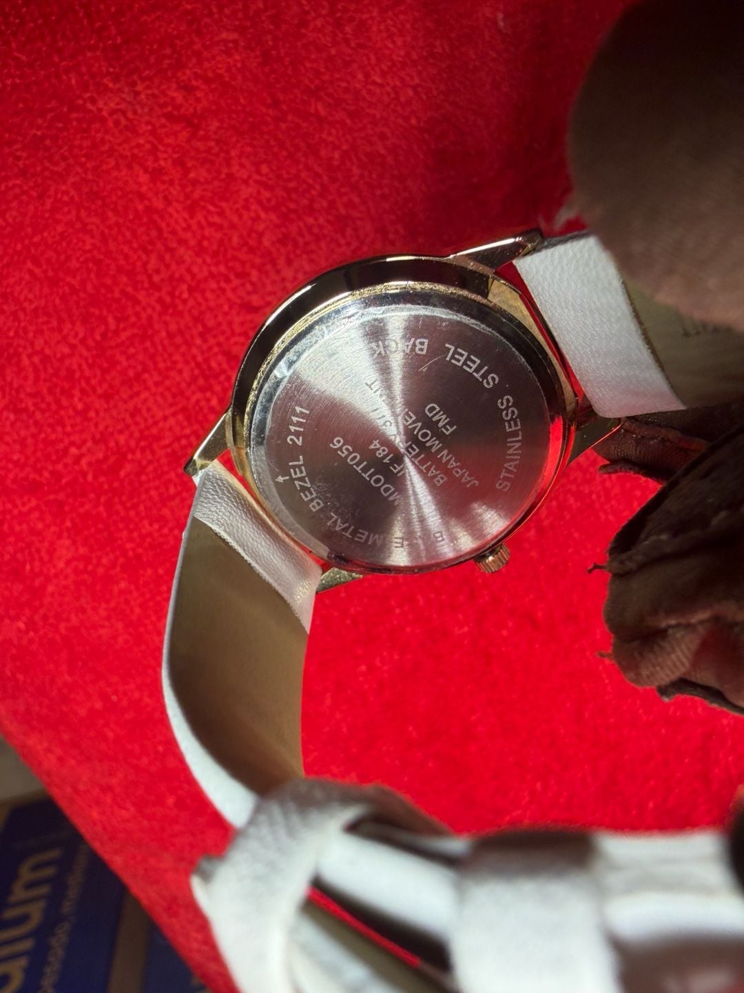 FMD Analog Wrist Watch White Leather Strap 3