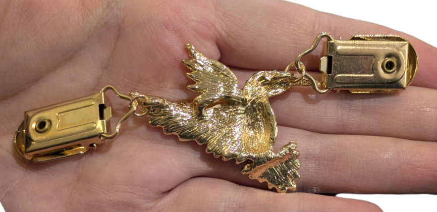 Hummingbird Cardigan Clip Rhinestone Gold Sweater Pin 3