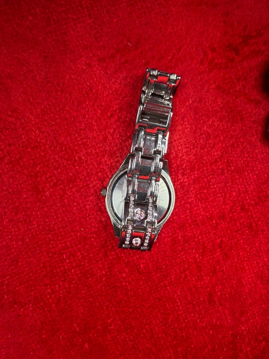 Quartz Rhinestone Watch Pink Dial Stainless Steel 3
