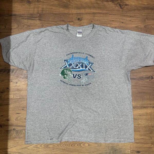 Gildan Super Bowl XXXIX 2005 T-Shirt XXL Gray