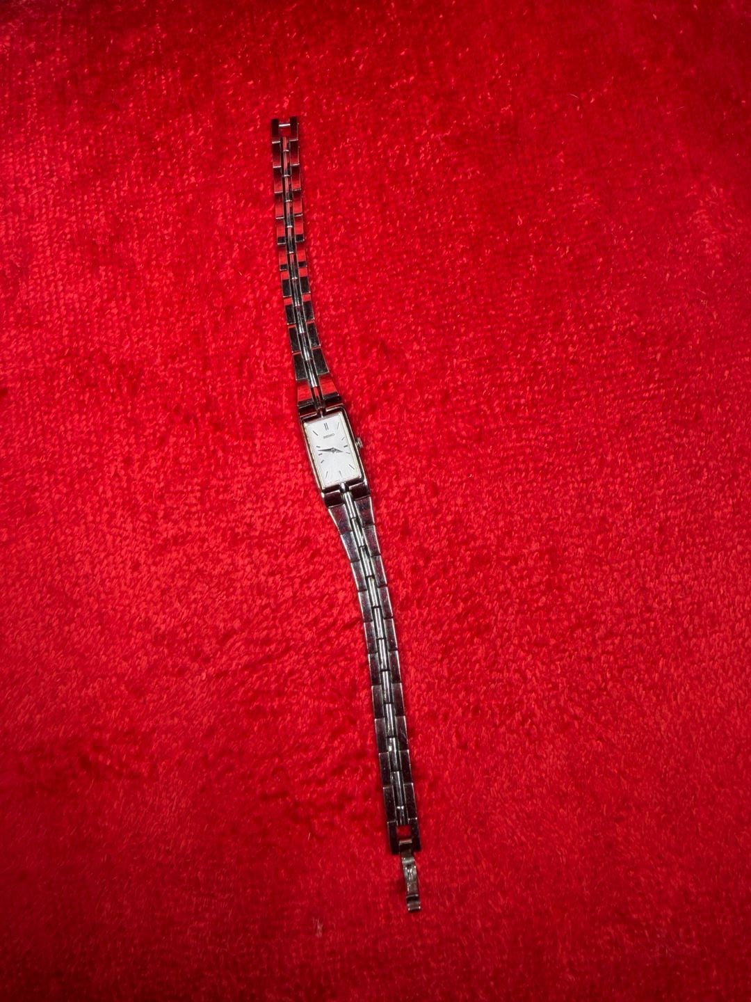 Seiko Rectangle Dress Watch 2E20-7479 Silver Tone 2
