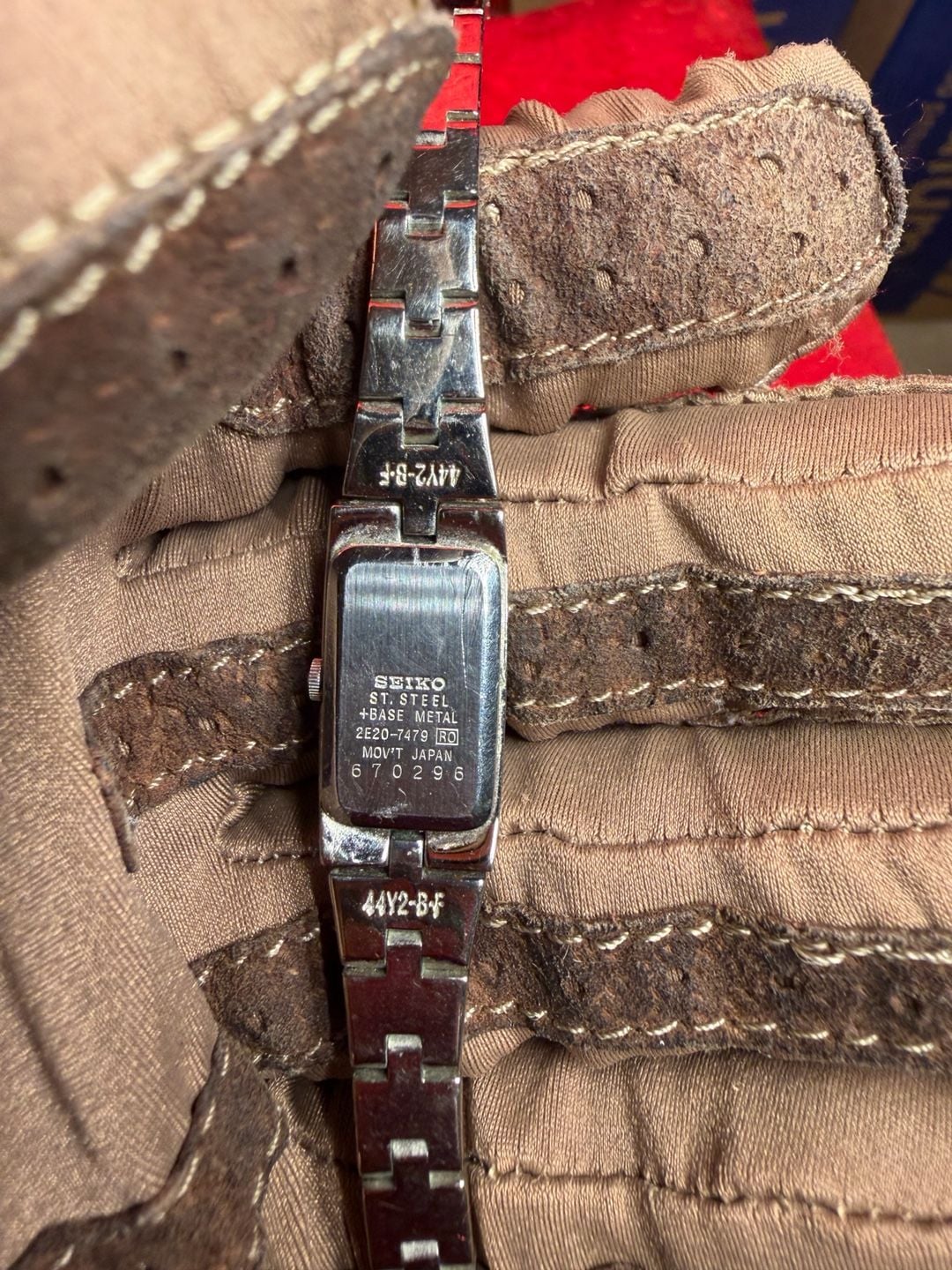 Seiko Rectangle Dress Watch 2E20-7479 Silver Tone 4