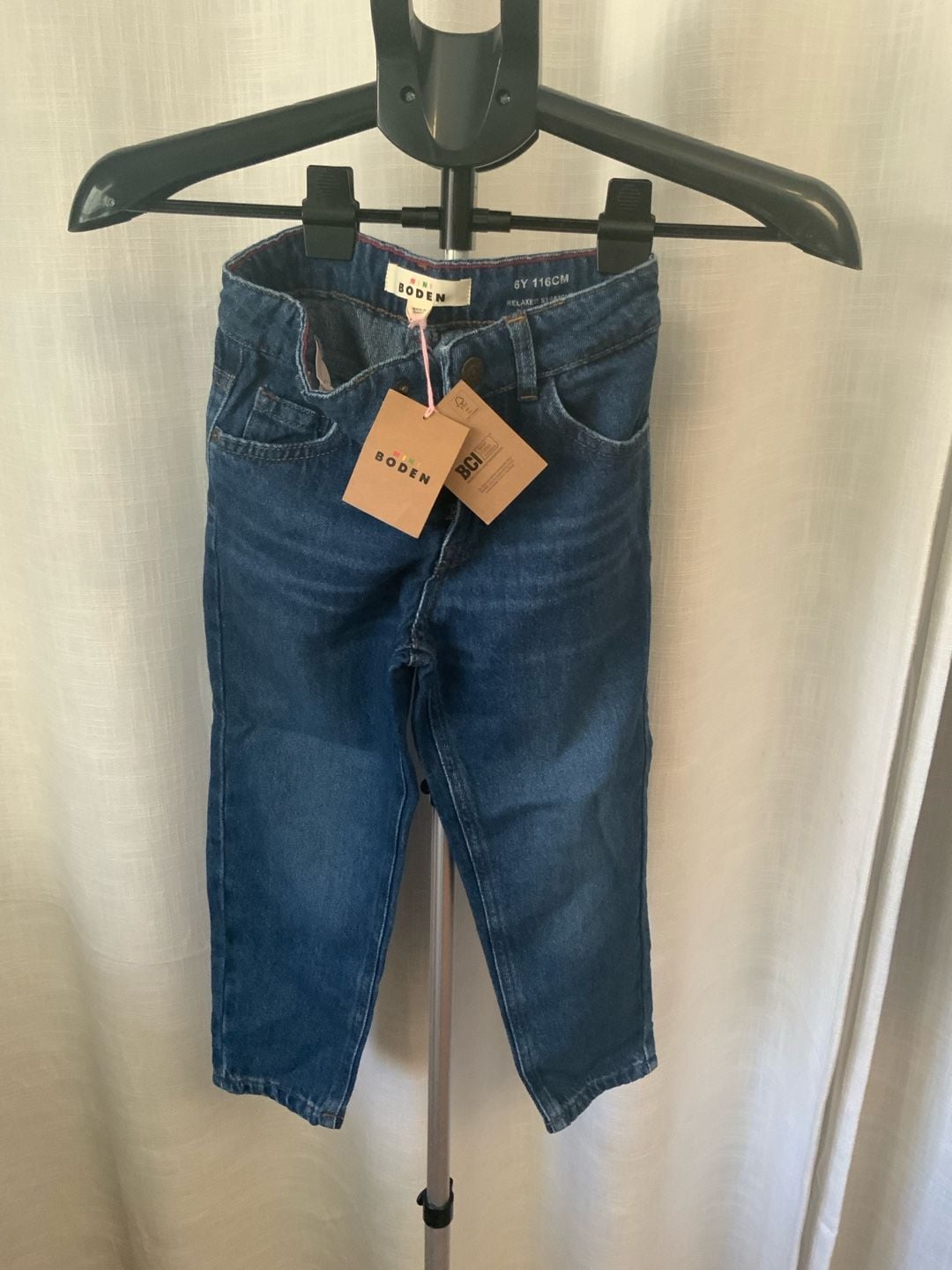 Mini Boden Relaxed Straight Girls Jeans Size 6Y 116CM Blue 3