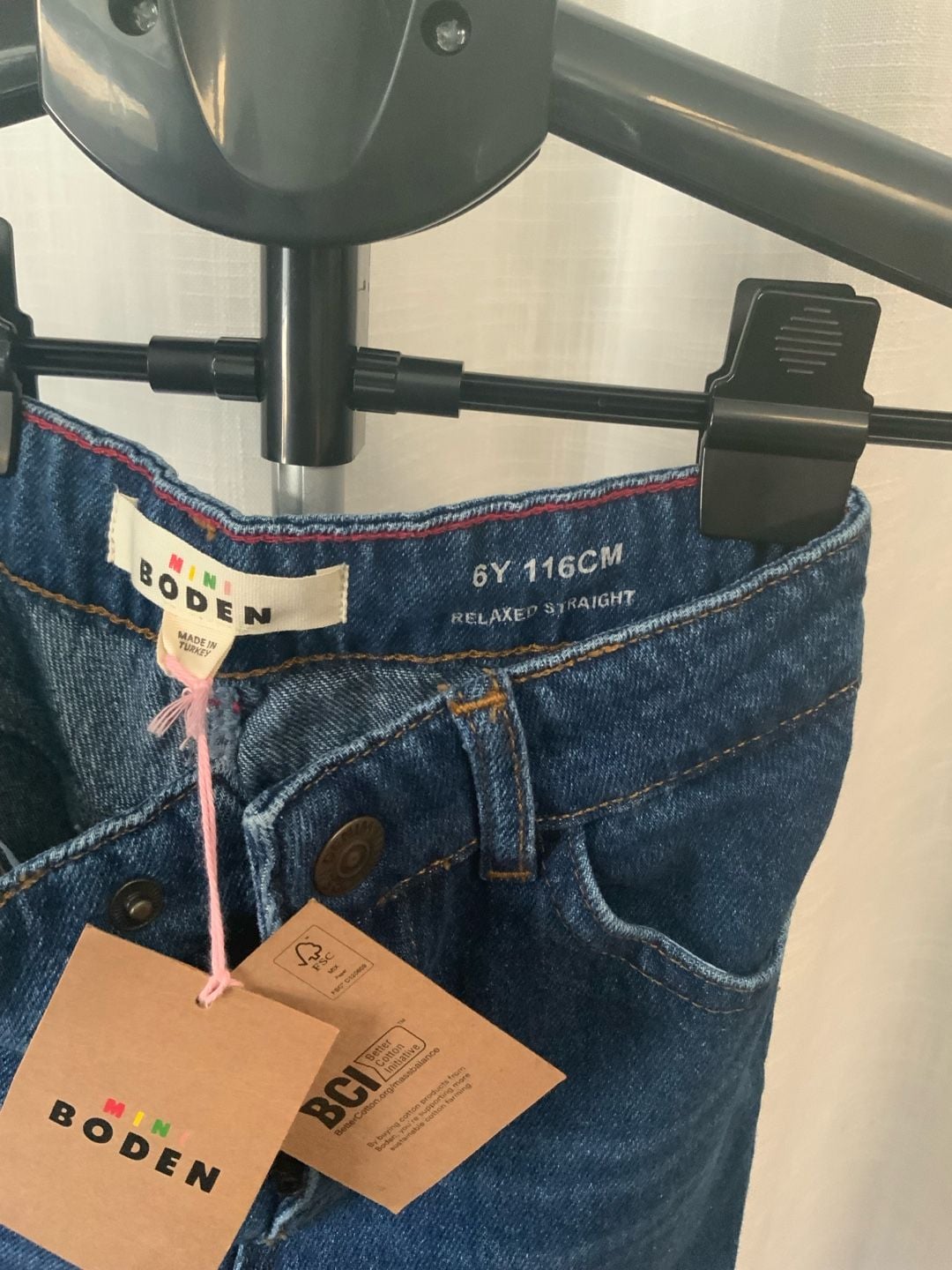 Mini Boden Relaxed Straight Girls Jeans Size 6Y 116CM Blue 4