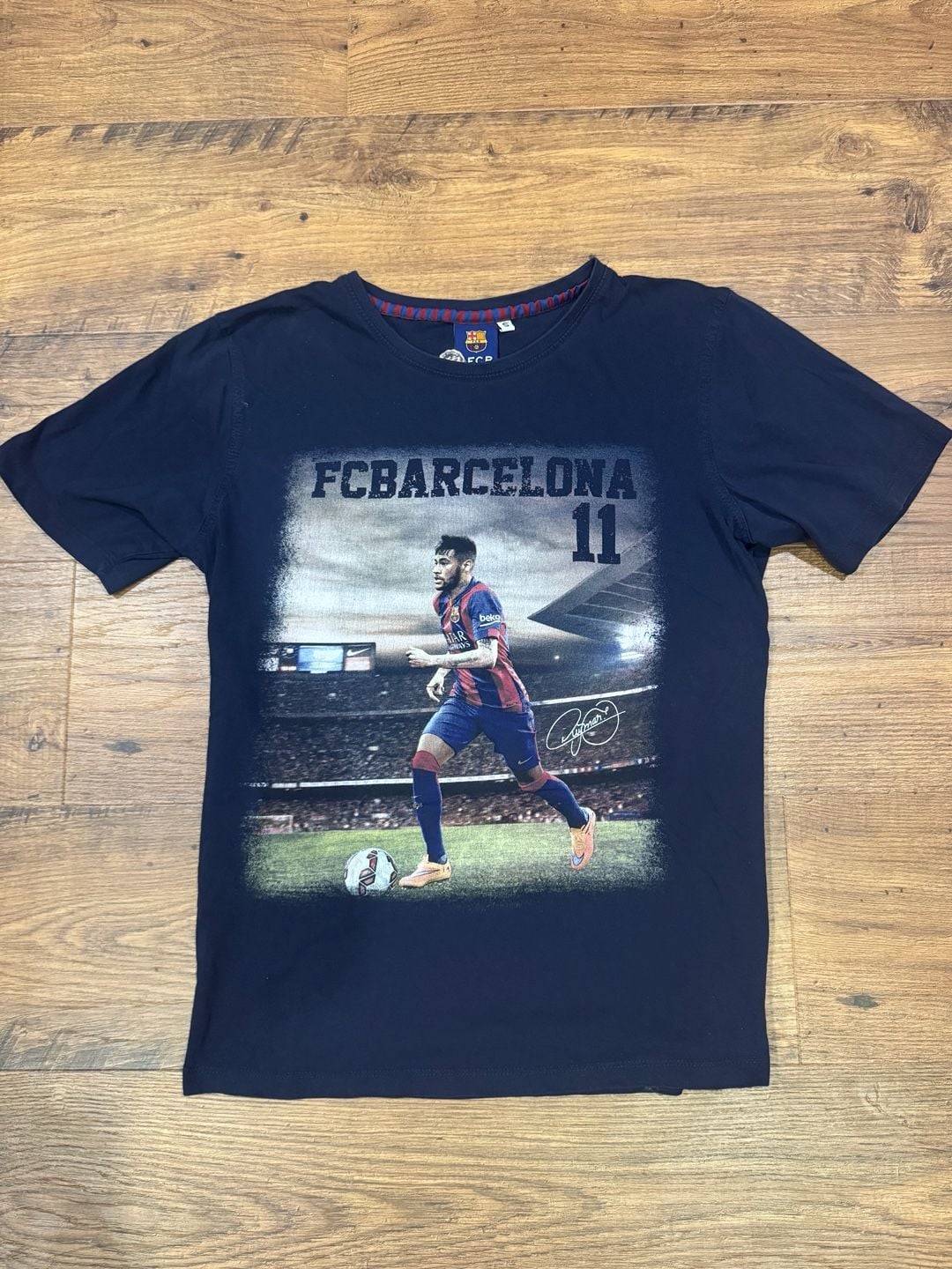 Vintage FC Barcelona Neymar Jr 11 T-Shirt Size S Blue 2