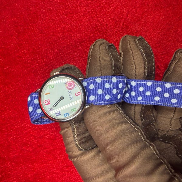 Alex Kids Watch Blue Polka Dot Band Analog