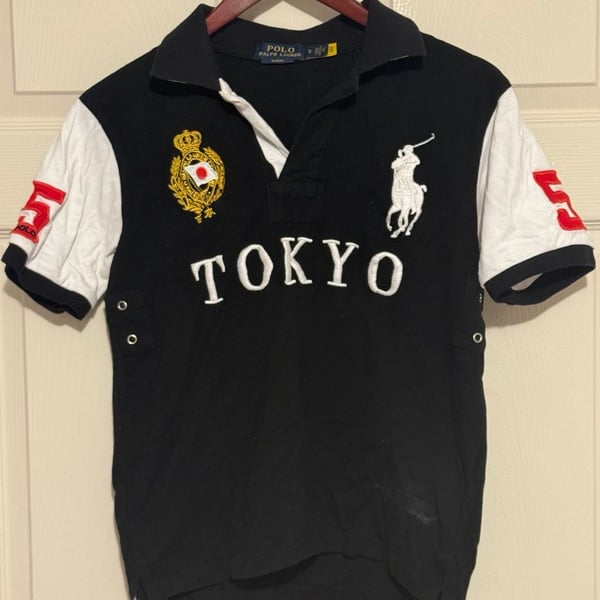 Polo Ralph Lauren Rare Polo T-Shirt Tokyo #5 Big Pony PRL Chief Keef Japan