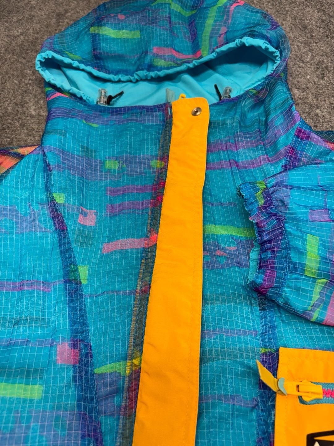 VTG 90s NIKE Vibrant Aqua Gear Reversible Anorak Windbreaker Jacket-Large-RARE 10