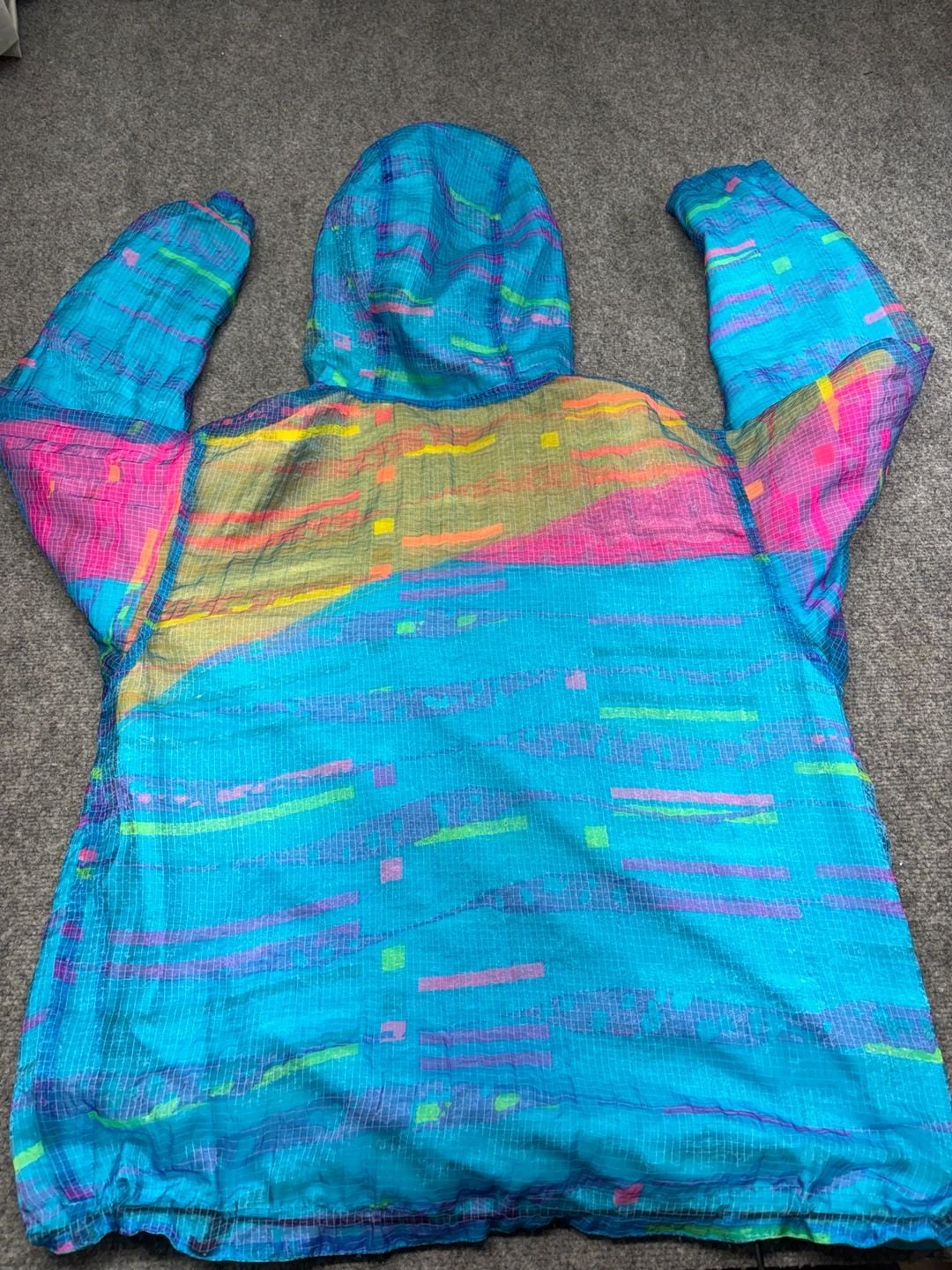 VTG 90s NIKE Vibrant Aqua Gear Reversible Anorak Windbreaker Jacket-Large-RARE 11