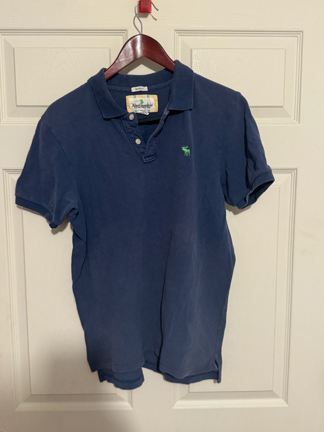 Vintage 90s Abercrombie Muscle Polo Size L Blue 2