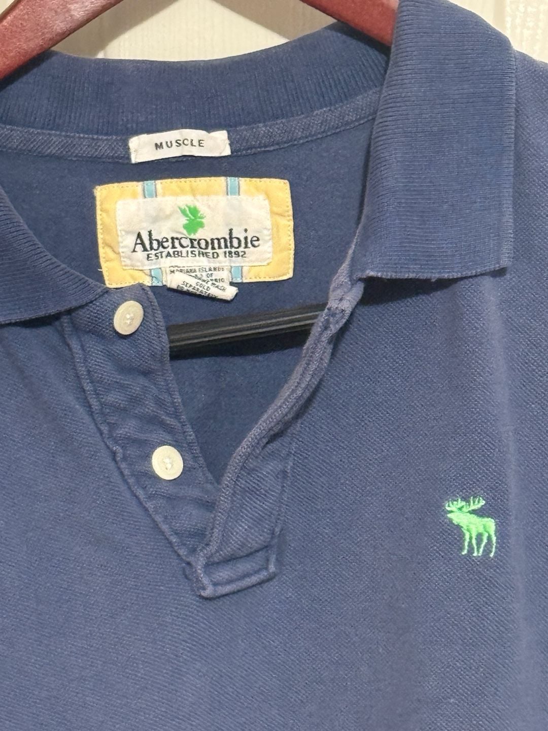 Vintage 90s Abercrombie Muscle Polo Size L Blue 3
