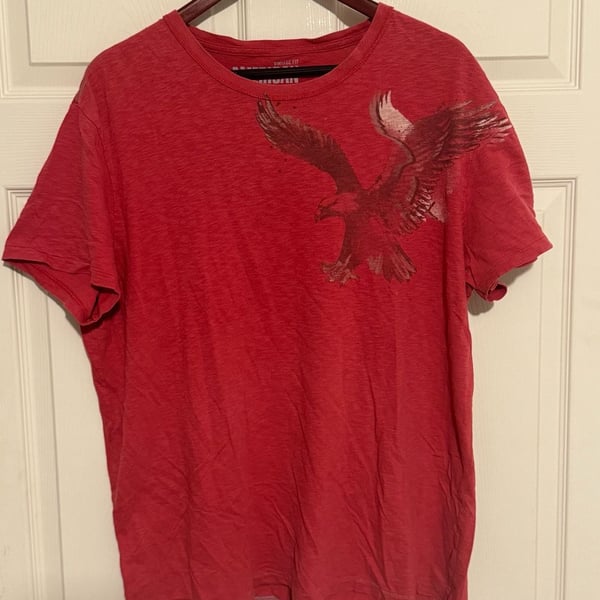 American Eagle Graphic T-Shirt XL Red Eagle