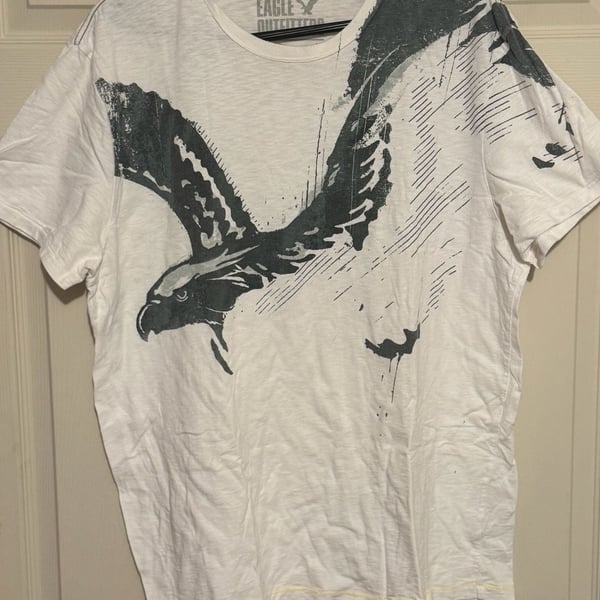 Y2K American Eagle Graphic T-Shirt XL White
