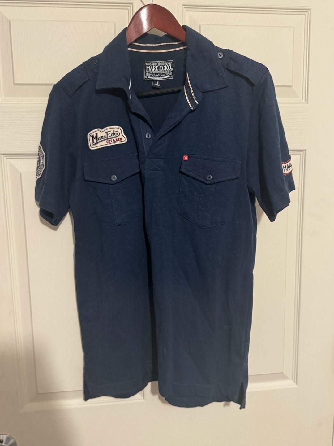 Y2K Marc Ecko Polo Shirt Size S Blue Cotton Blend 2