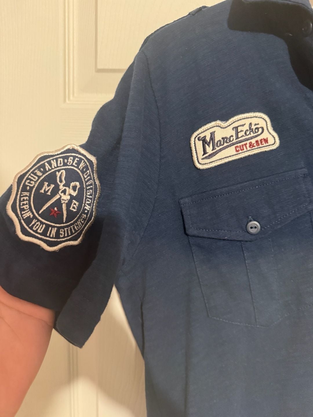 Y2K Marc Ecko Polo Shirt Size S Blue Cotton Blend 3