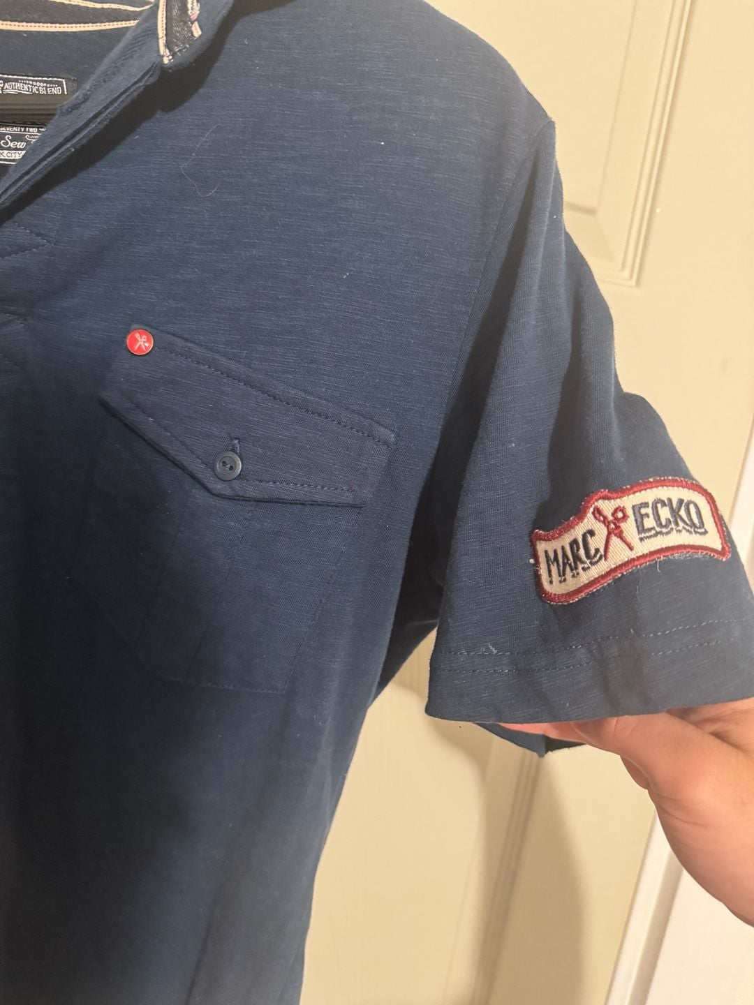 Y2K Marc Ecko Polo Shirt Size S Blue Cotton Blend 4
