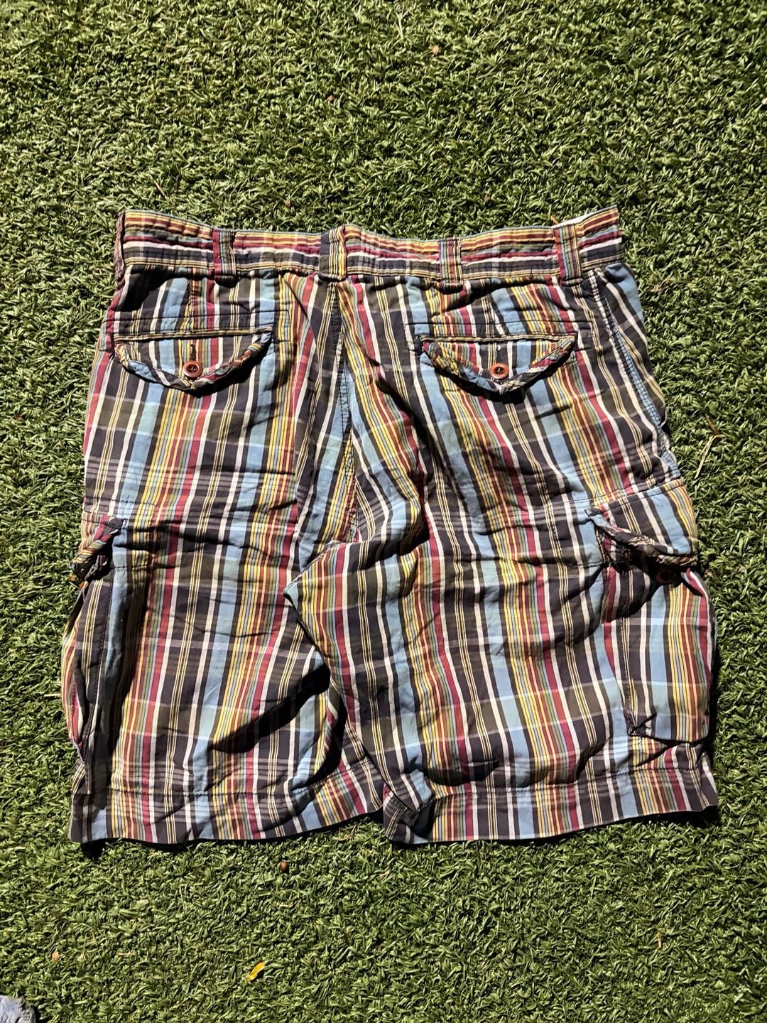 Polo Ralph Lauren Plaid Cargo Shorts Size 34-36 Multicolor Cotton Casual Bermuda 5