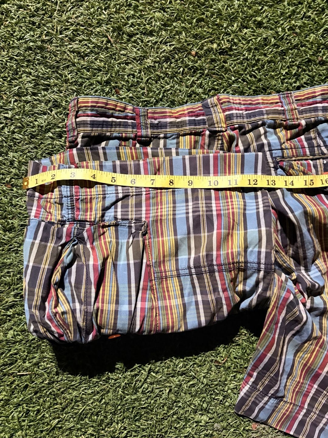 Polo Ralph Lauren Plaid Cargo Shorts Size 34-36 Multicolor Cotton Casual Bermuda 7