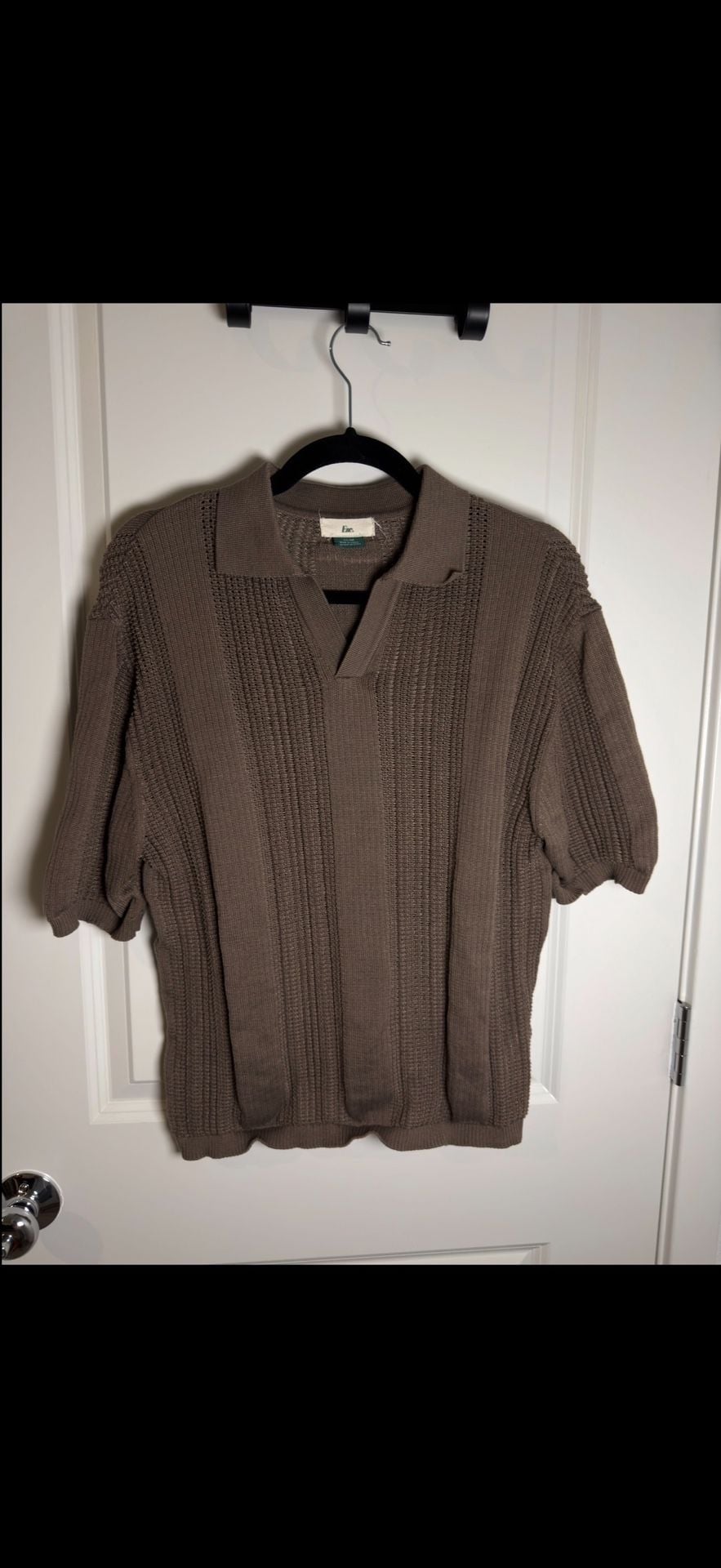 Enyce Knit Sweater Polo Shirt Brown 2