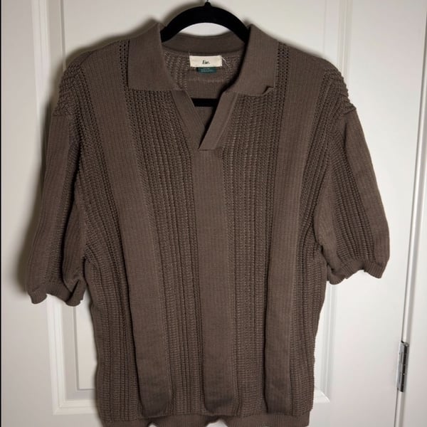 Enyce Knit Sweater Polo Shirt Brown
