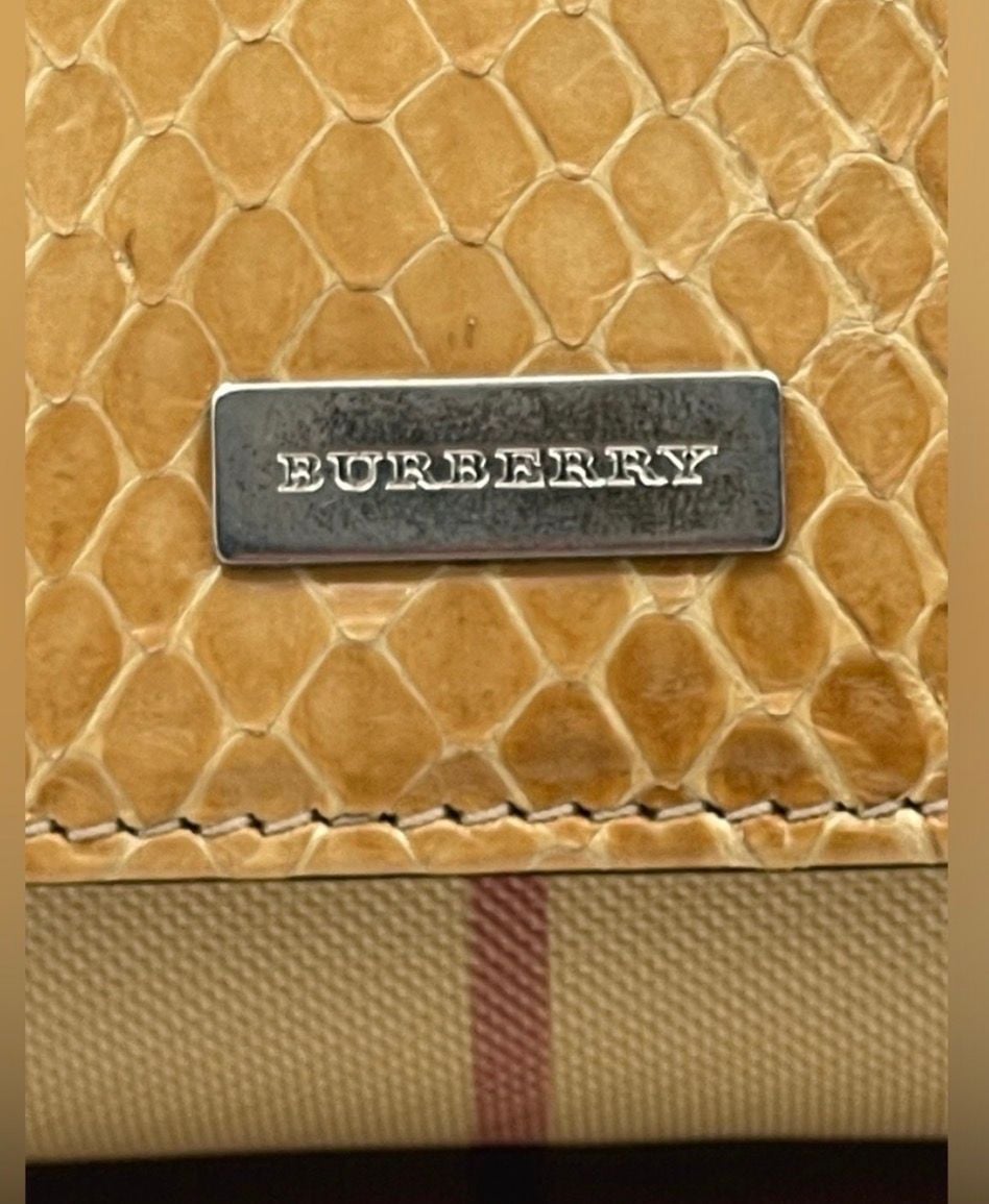 Burberry London Nova Check Snakeskin Shoulder Bag Vintage Y2K Dust Bag 5