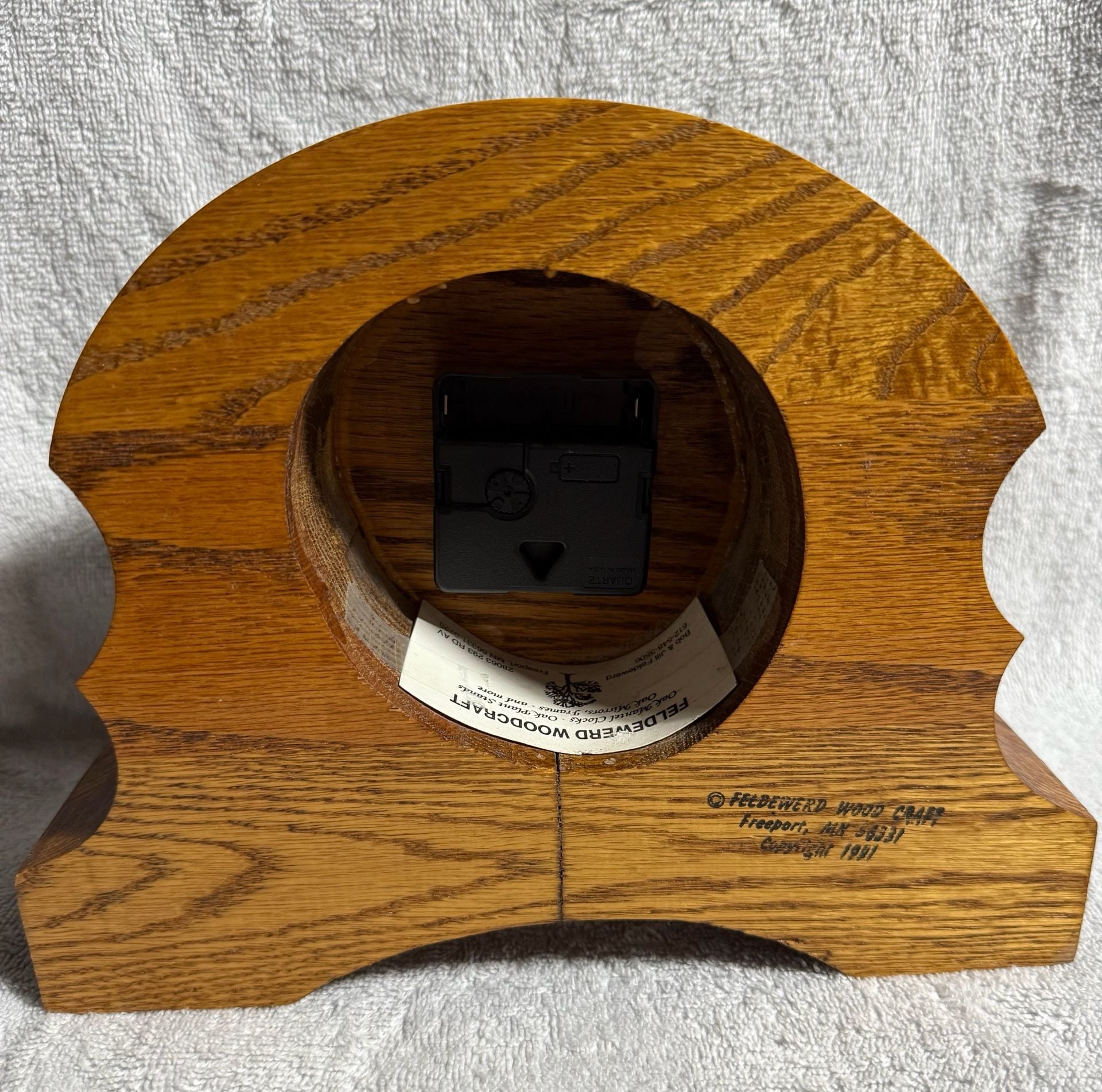 Vintage Feldewerd Wood Craft Vintage Mantel Clock 7