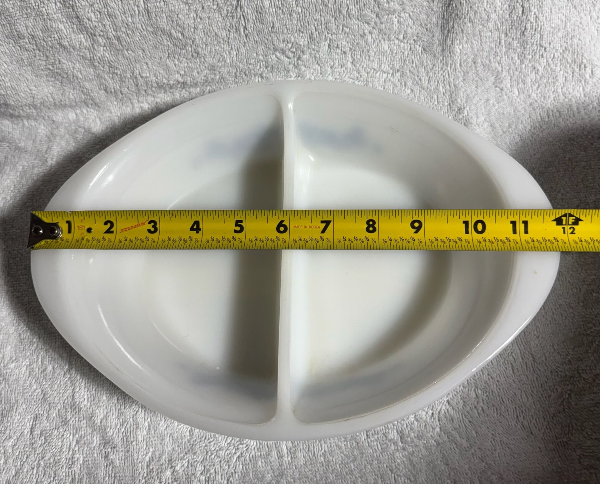 Glasbake Blue Pinwheel J239 Divided Dish 2