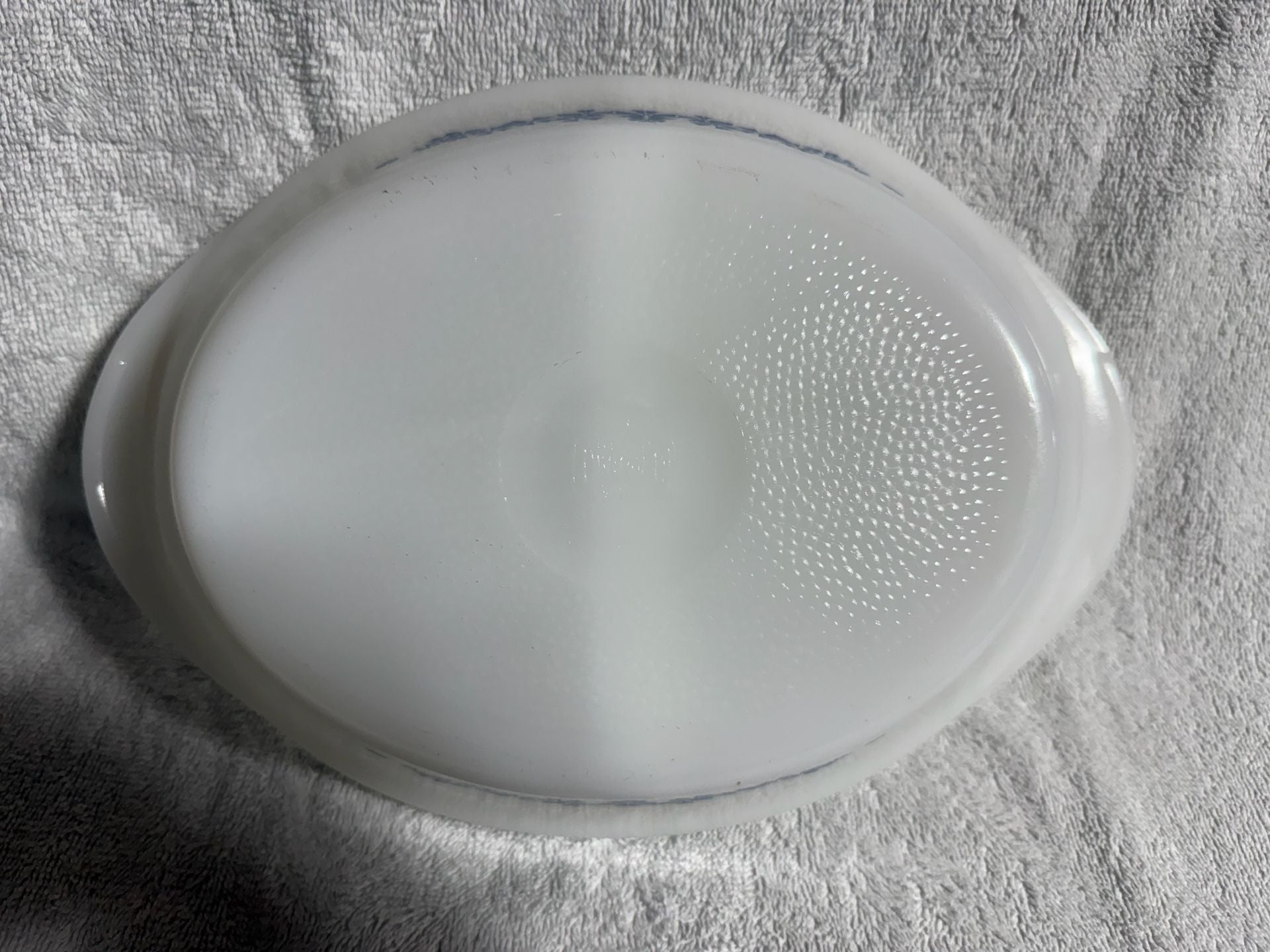 Glasbake Blue Pinwheel J239 Divided Dish 7