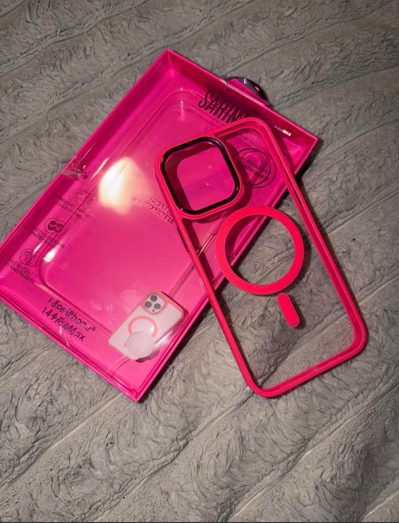 Sarina iPhone 14 Pro Max Case Pink Magnetic MagSafe Translucent Shockproof 1