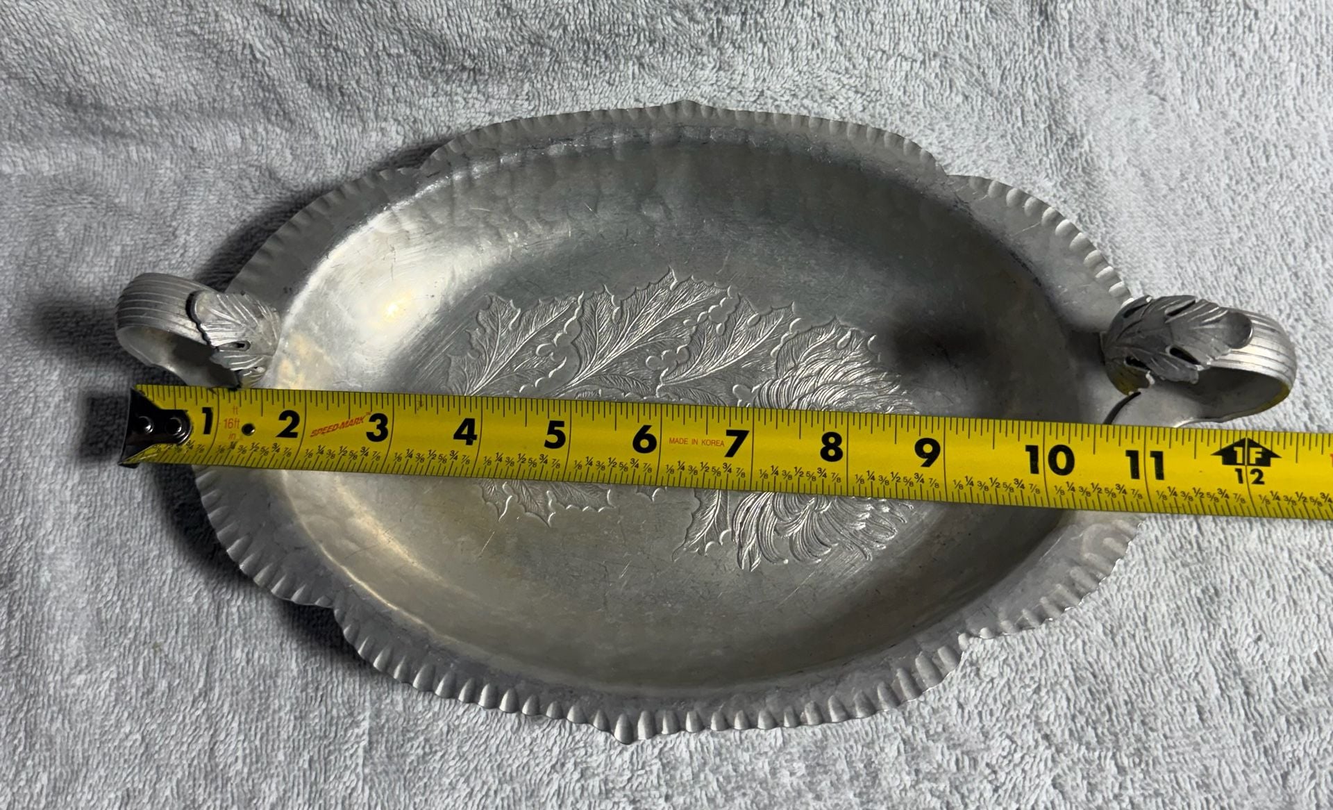 Trade Continental Hand Wrought Tray 541 Chrysanthemum Aluminum 2