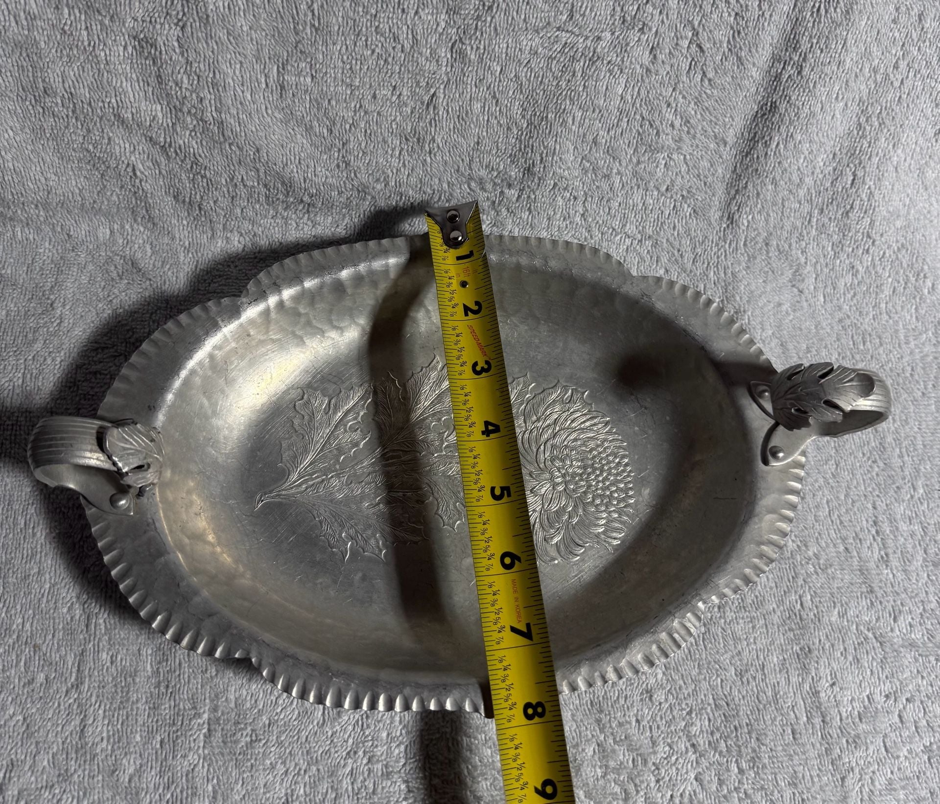 Trade Continental Hand Wrought Tray 541 Chrysanthemum Aluminum 4